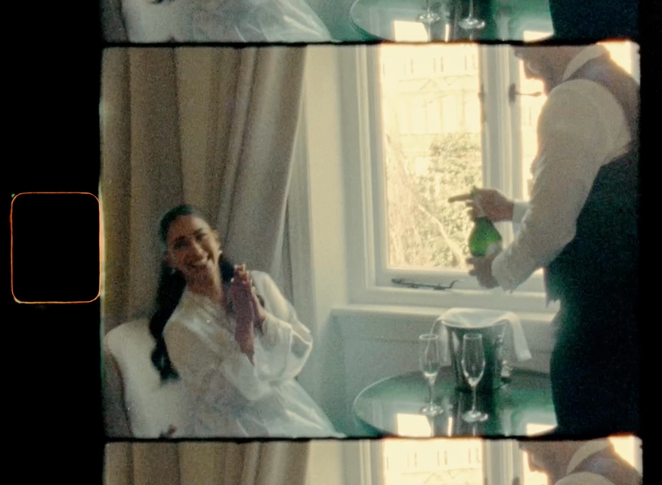 A cinematic montage of scenes shows people in various indoor settings with dramatic lighting and silhouettes.