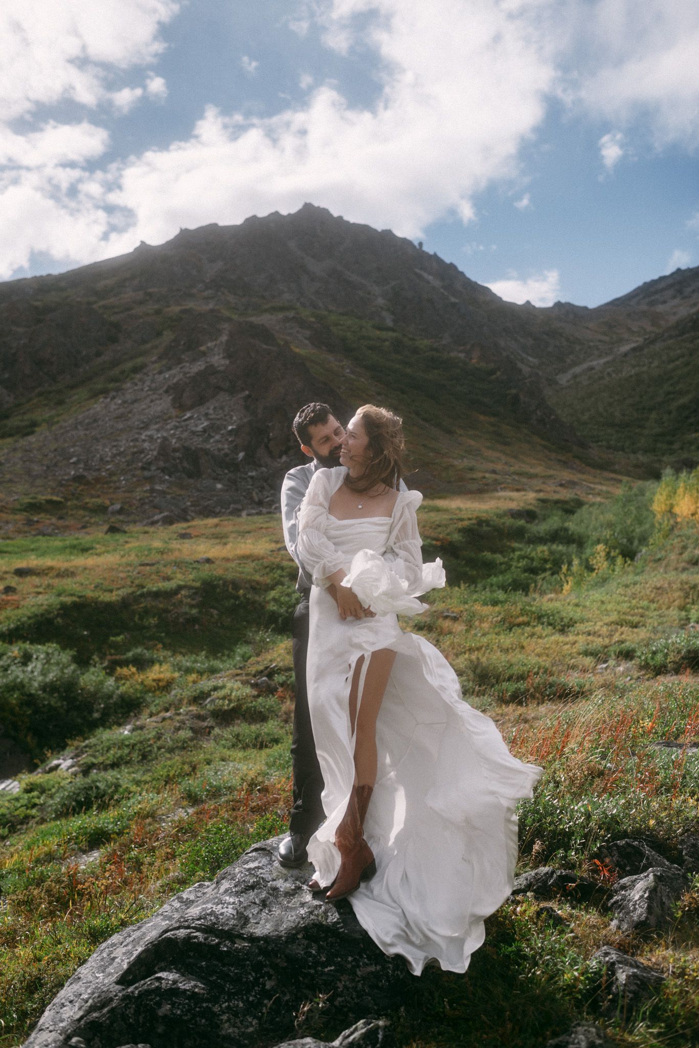 Couple eloping in Denali National Park and Preserve, capturing its true essence.