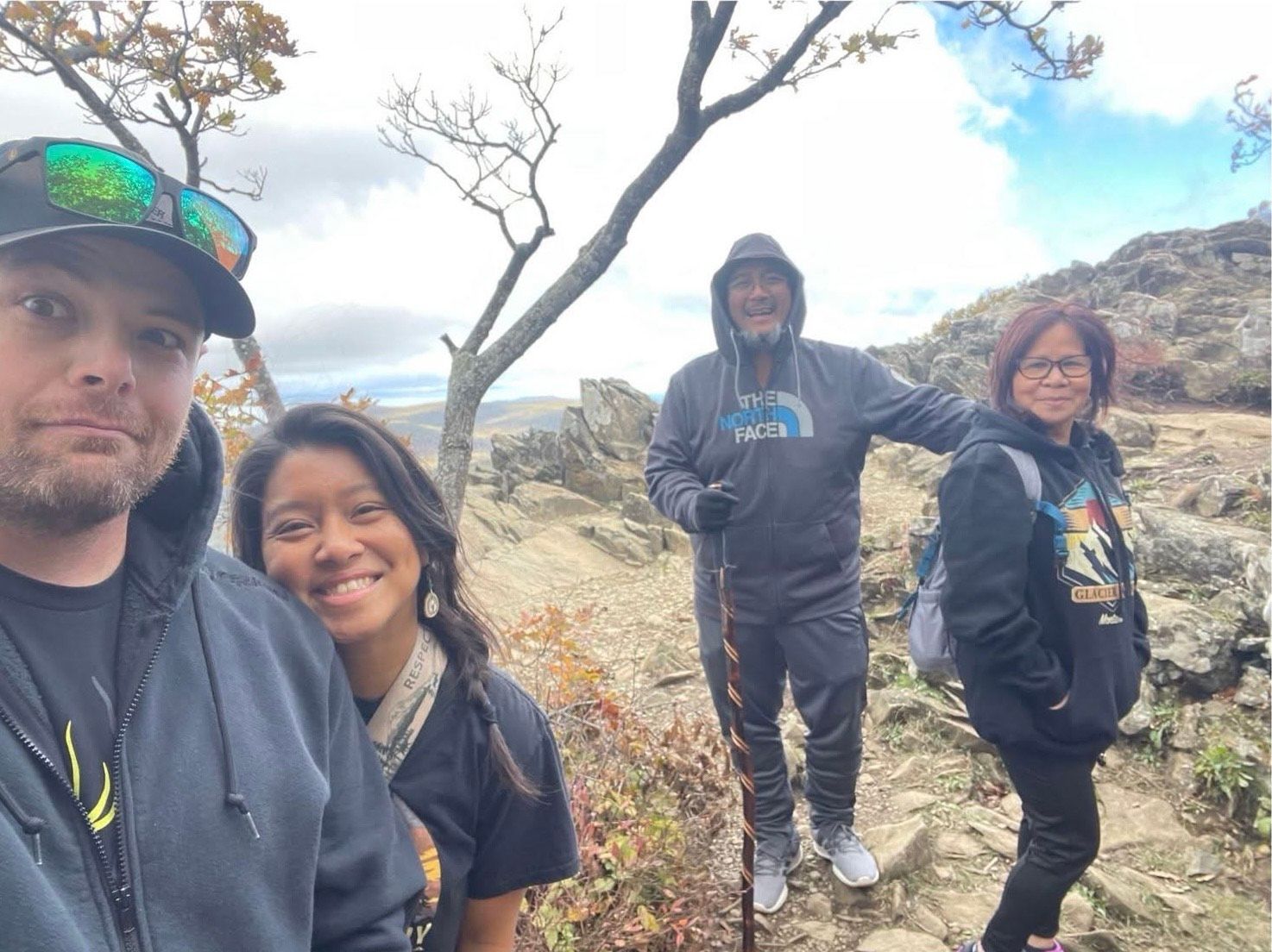 Hiking with my parents in Shenandoah, Virginia, during the Fall season.