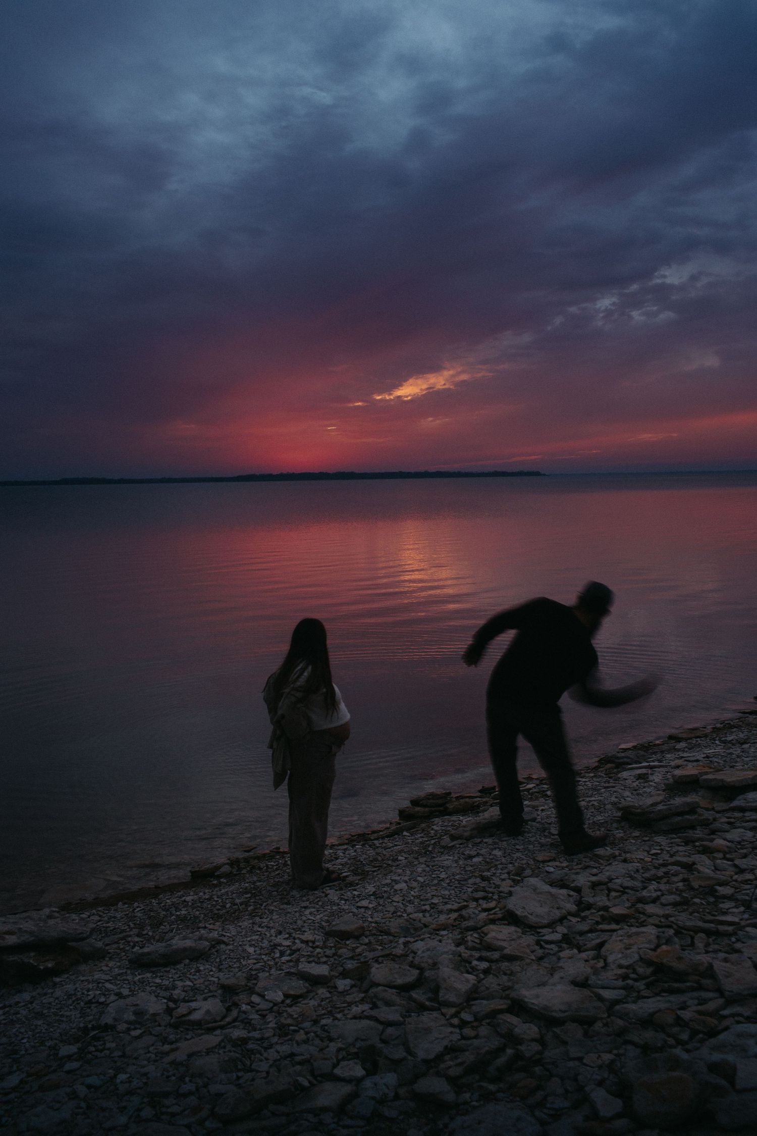 sunset on glen elder lake kansas