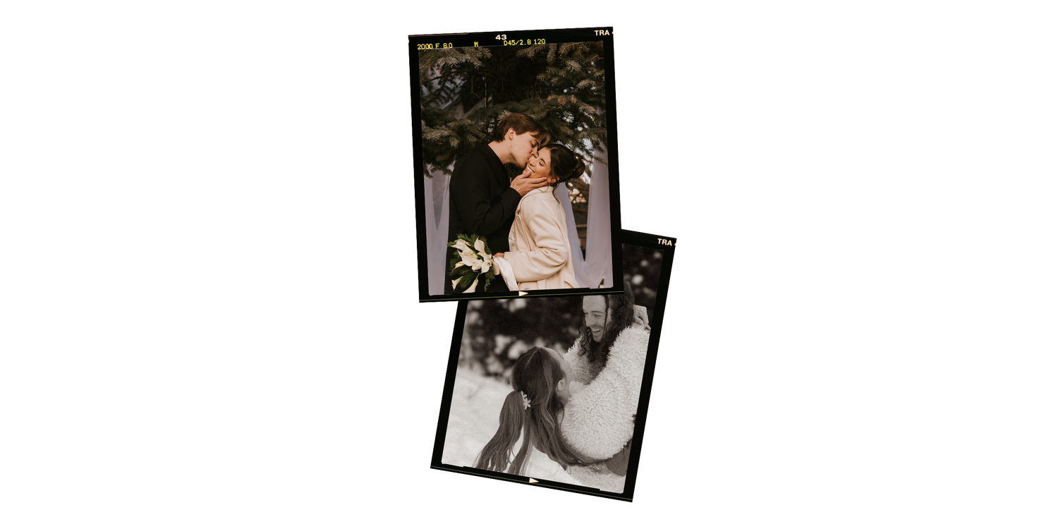 A collage of black and white fashion photographs showing vintage-style portraits against neutral backgrounds.