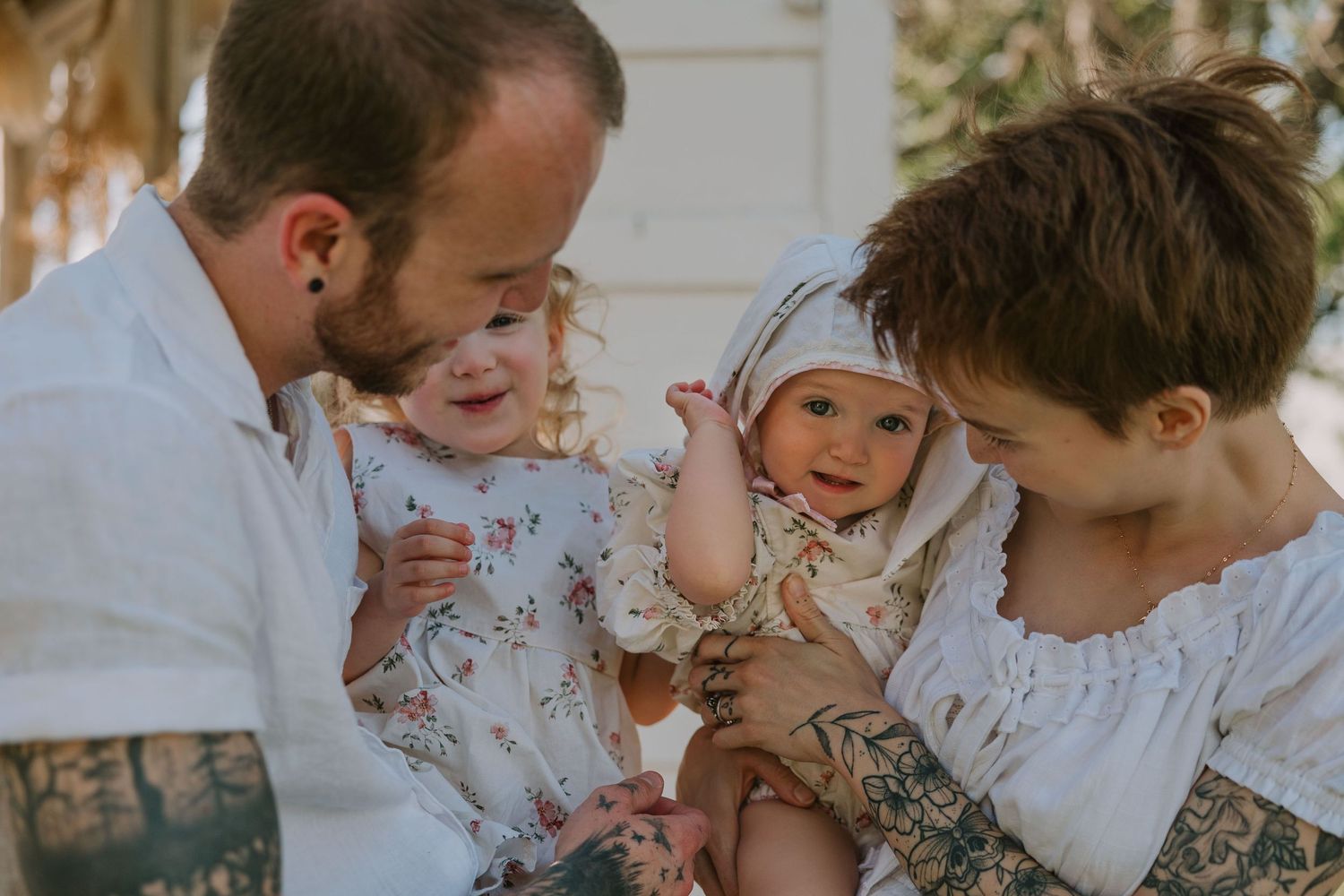 lifestyle family session at golden hour at the Glass Shack in Howe, TX