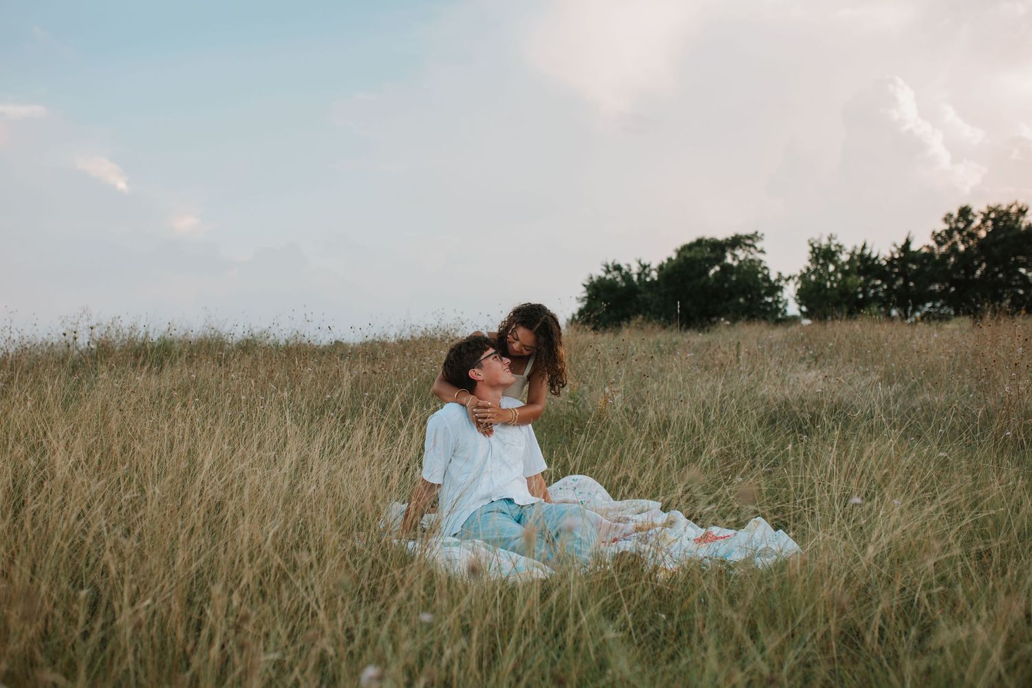 McKinney Texas engagement photos at sunset