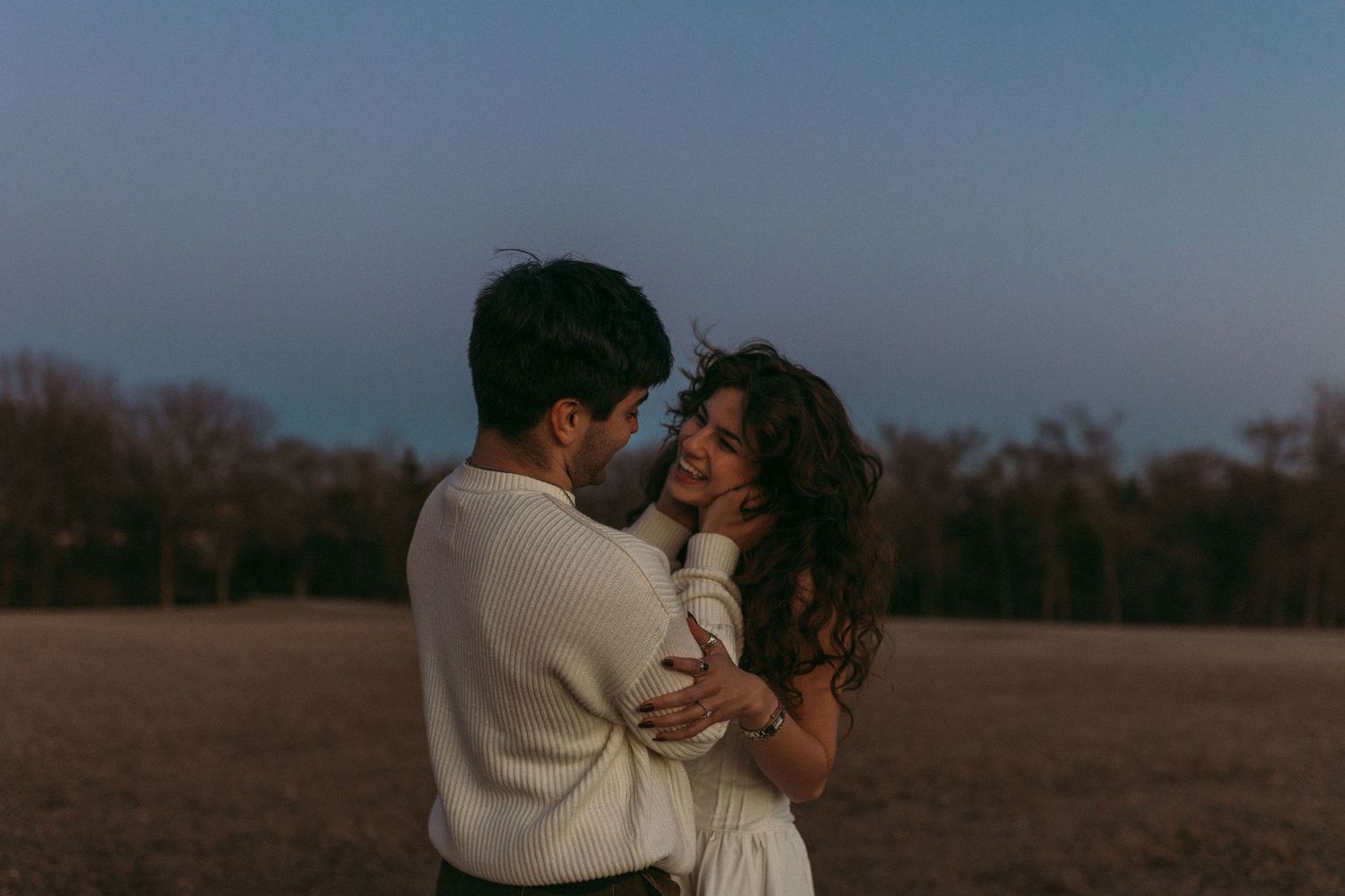 blue hour filmy engagement session