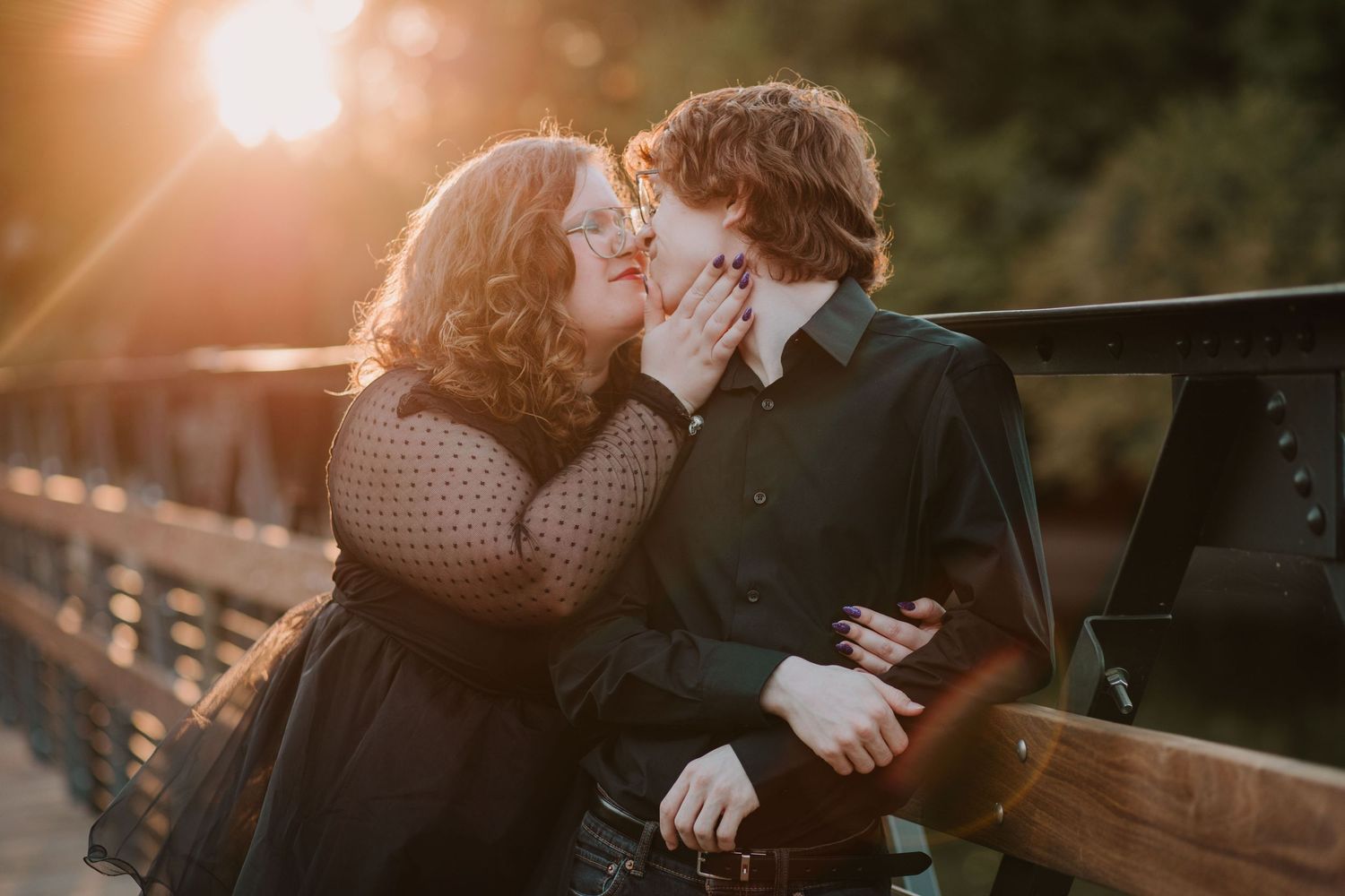 engagement session at sunset at Highland Park in Dallas, TX