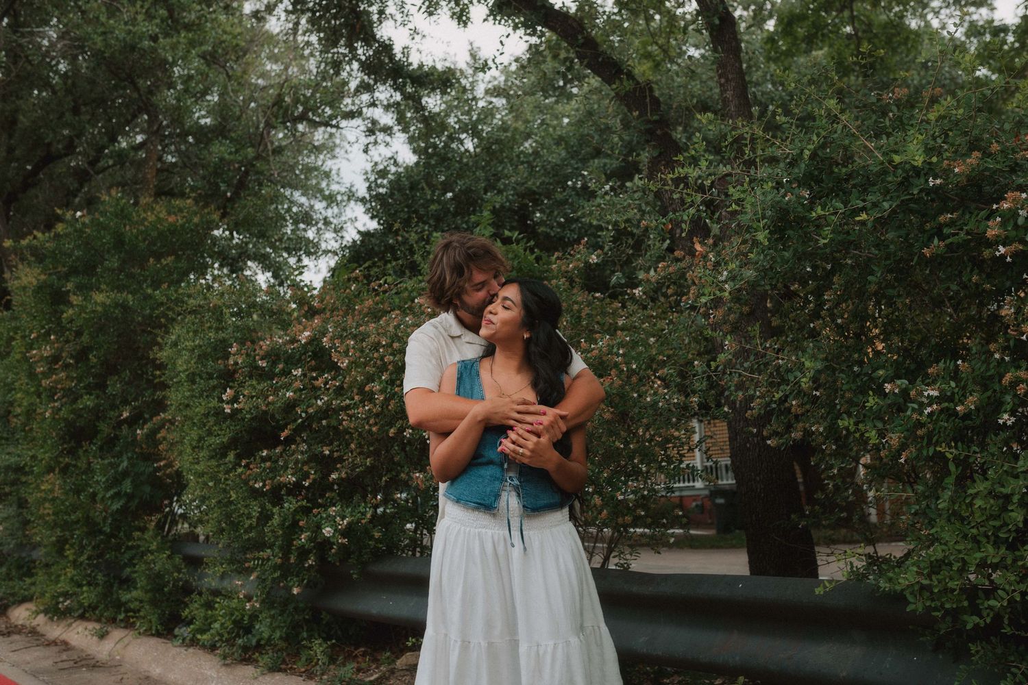 Downtown McKinney Texas engagement photos during daytime