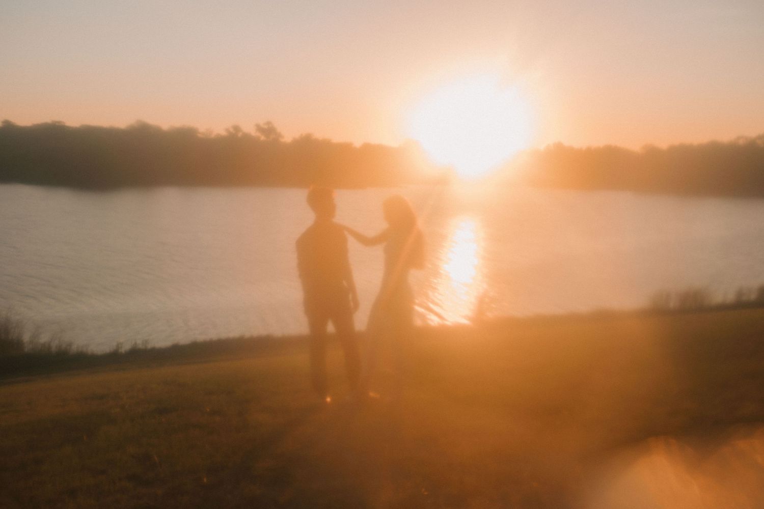 Denison Texas engagement photos at sunset