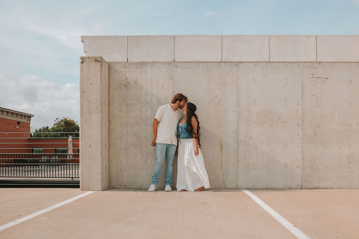 Downtown McKinney Texas engagement photos during daytime