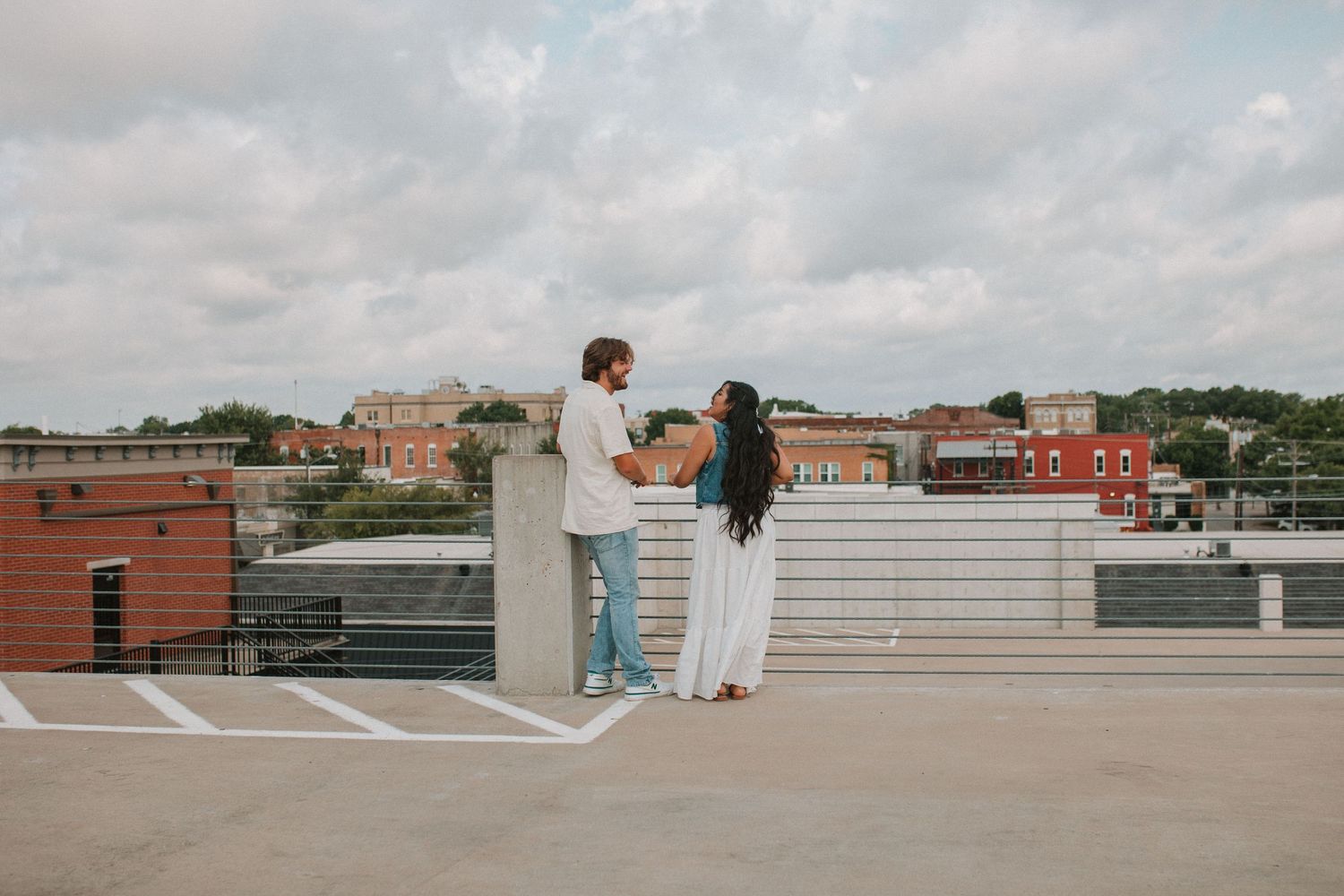 Downtown McKinney Texas engagement photos during daytime