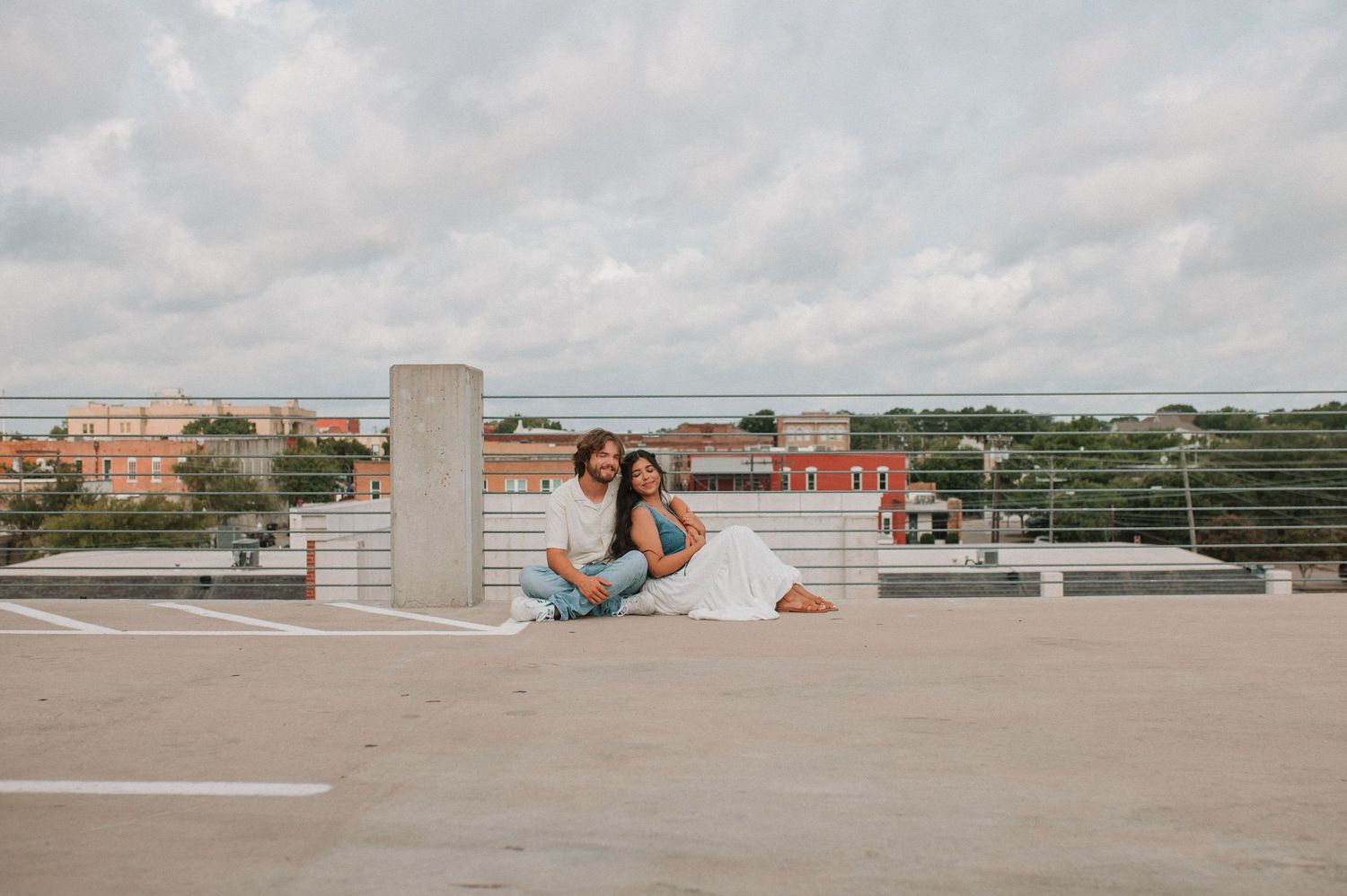 Downtown McKinney Texas engagement photos during daytime