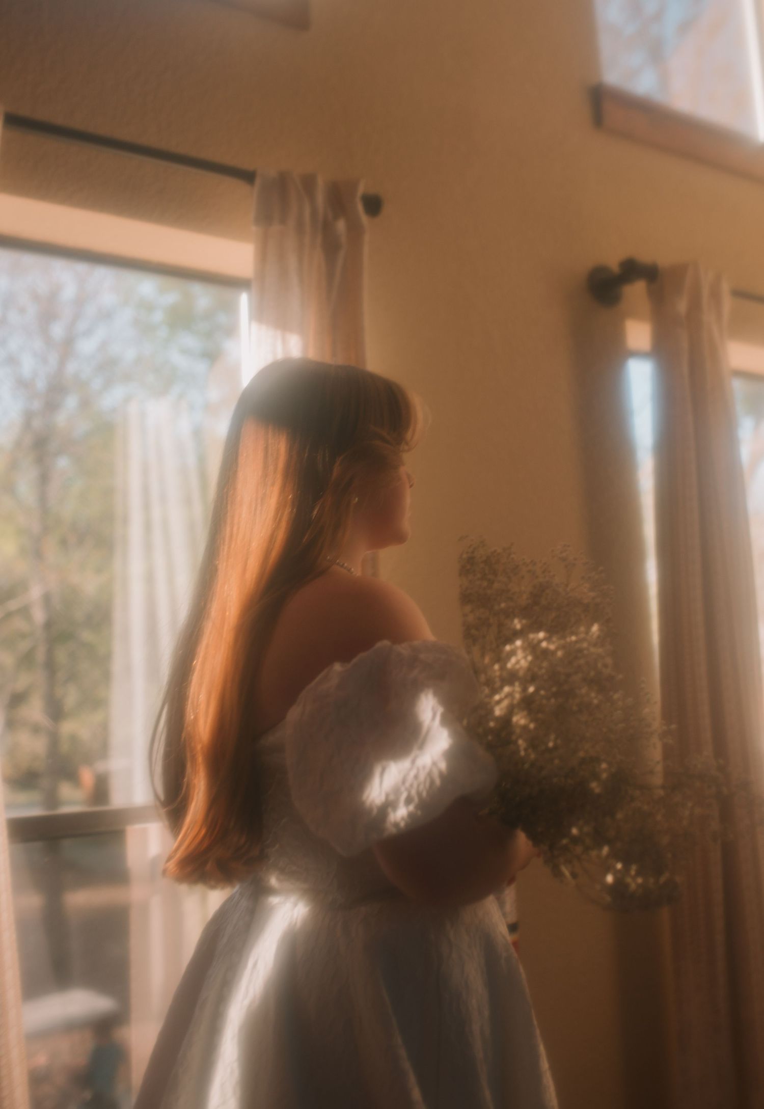 bridal session at sunset at the venue Avalon in Mckinney, TX