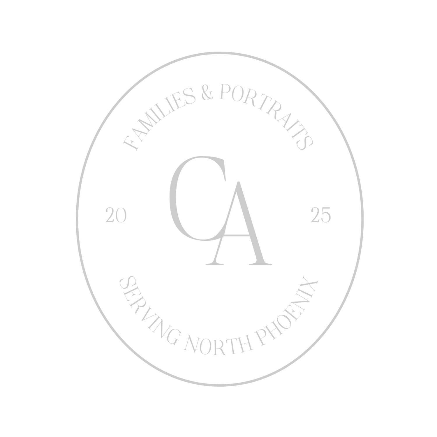Delicate circular emblem for CA Families & Portraits professional photography studio in North Phoenix.
