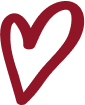 A simple red heart shape drawn in a casual brushstroke style.