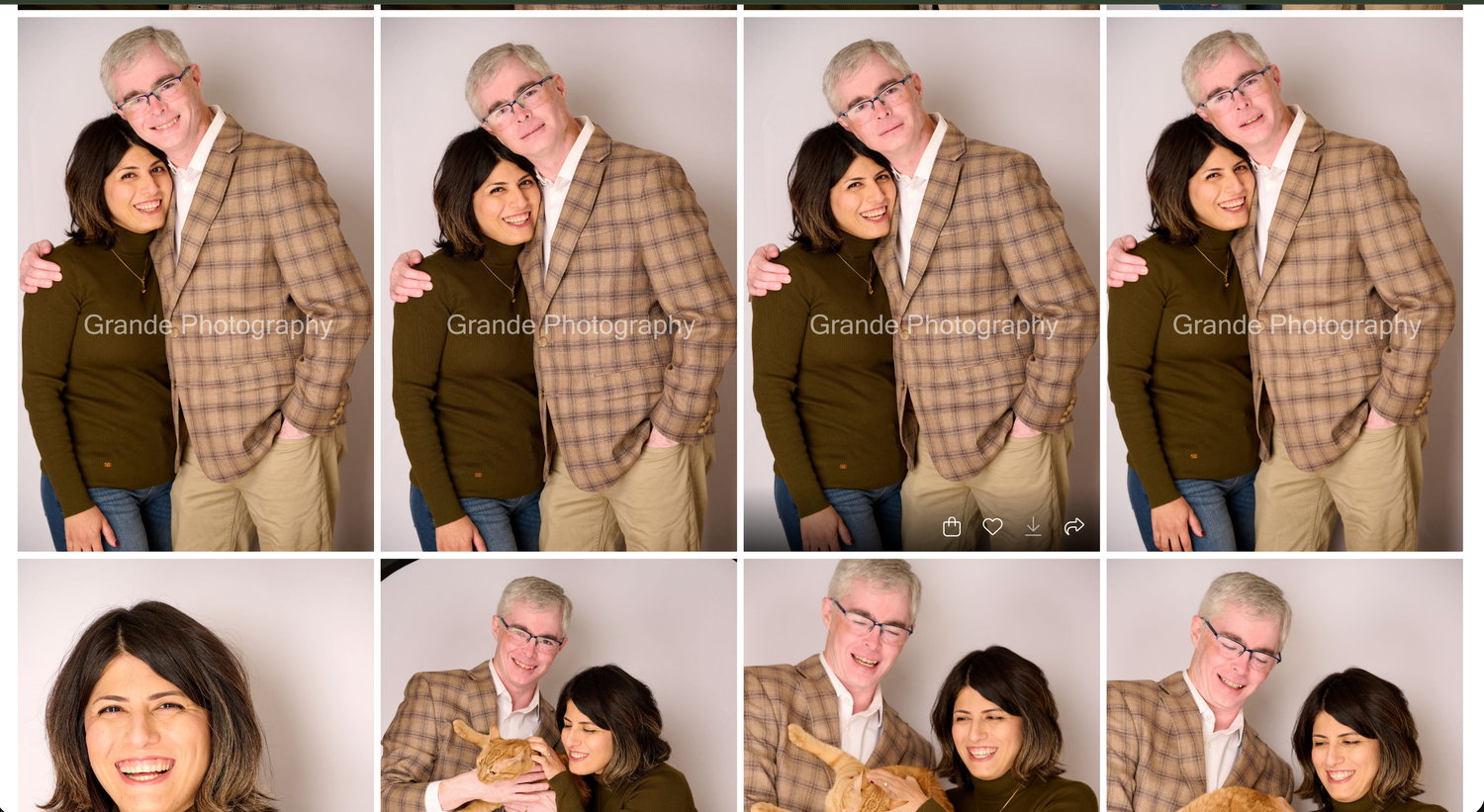 Collection of professional portrait photography samples in studio setting.