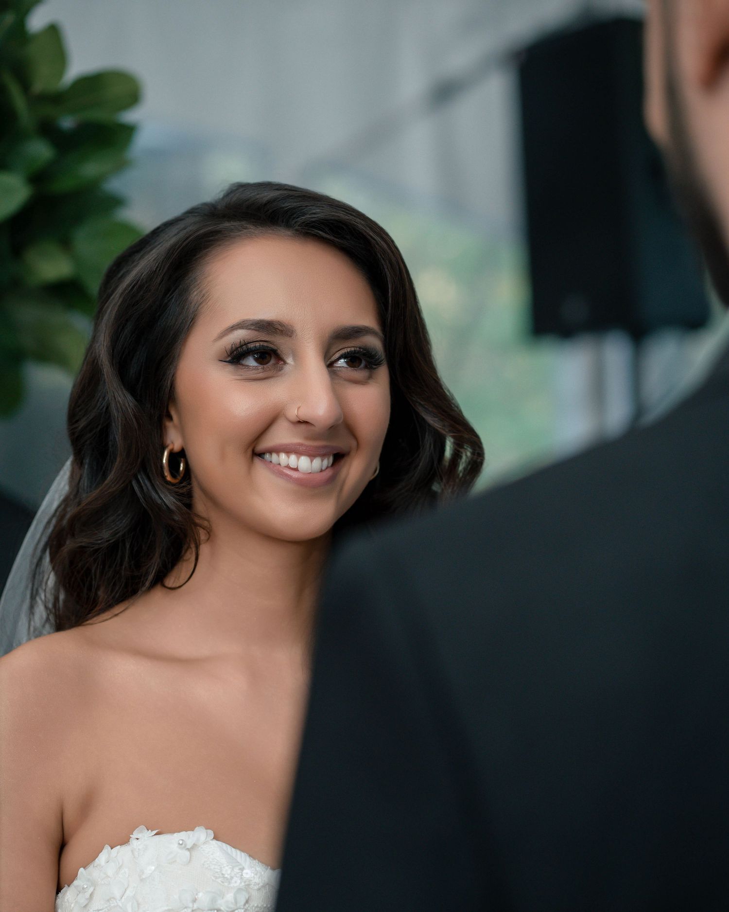 Bride and groom portrait during wedding ceremony in Toronto