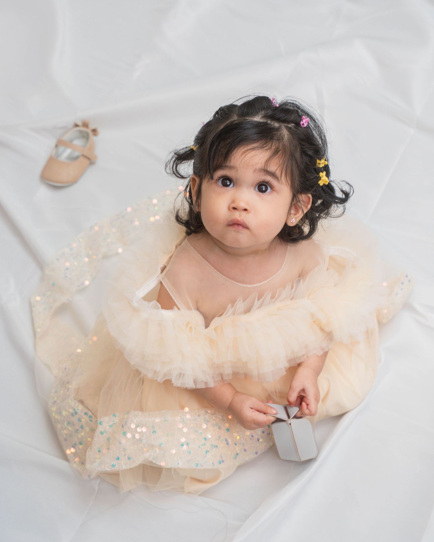 Baby celebrating first birthday