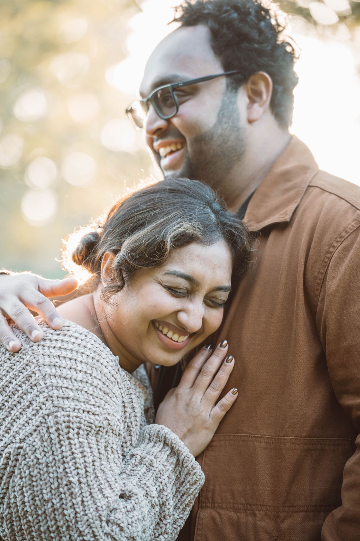 Couple portrait during outdoor photo session at Erindale Park, Mississauga