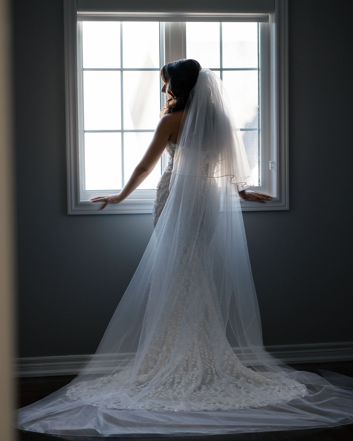 Bride and groom portrait during wedding ceremony in Toronto