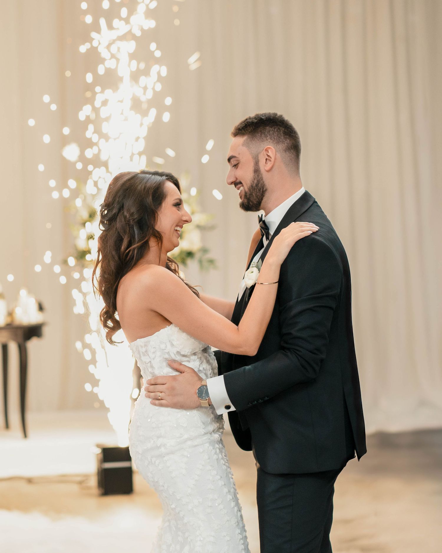 Bride and groom portrait during wedding ceremony in Toronto