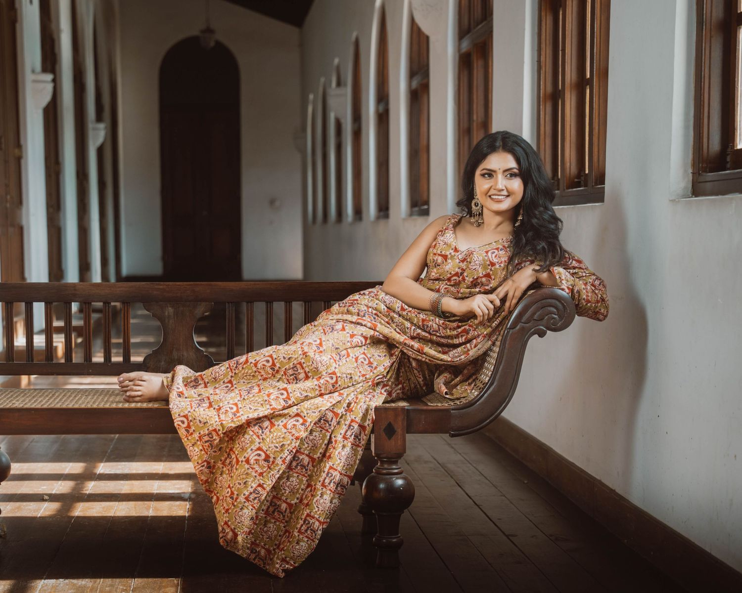 Actress portrait during outdoor photoshoot at Arcade Independence Square, Colombo, Sri Lanka