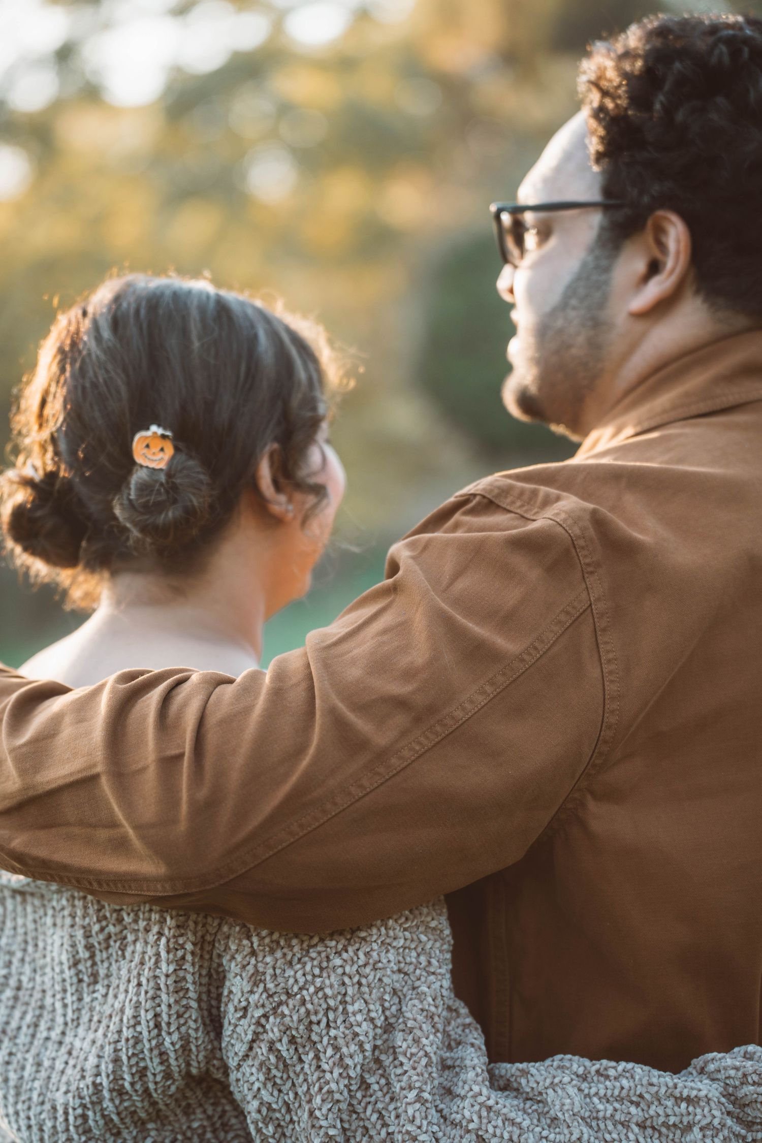 Couple portrait during outdoor photo session at Erindale Park, Mississauga