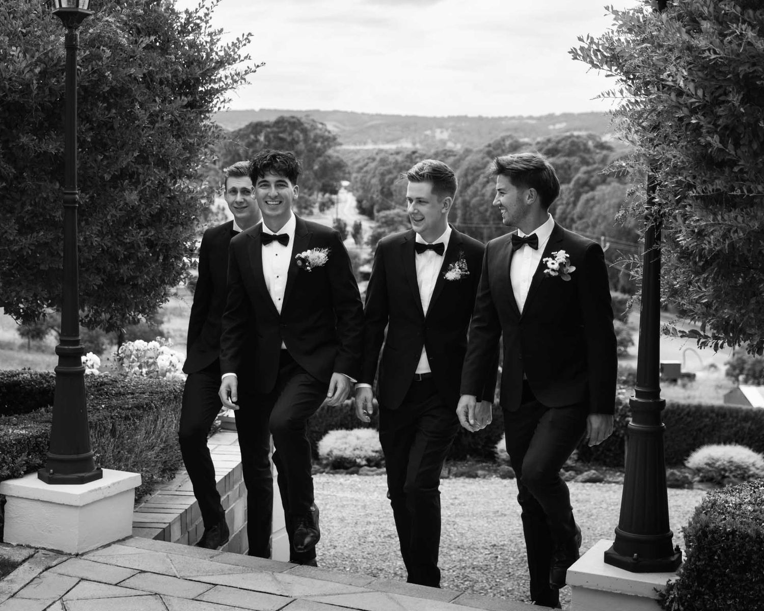 Groomsmen getting ready for Adelaide Hills wedding, photographed by Barossa Valley wedding photographer Matt Webster.