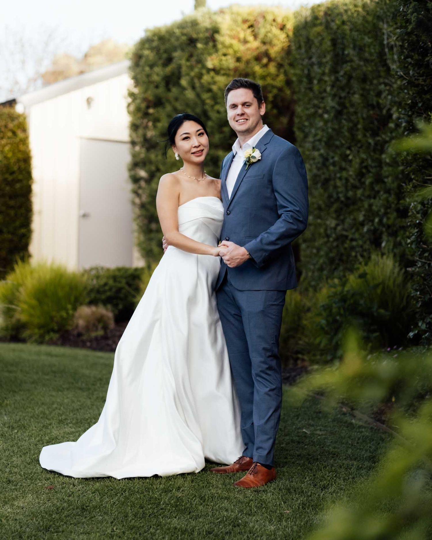 Bride and groom portrait during their reception at an outdoor wedding in Tanunda by Barossa Valley photographer Matt Webster