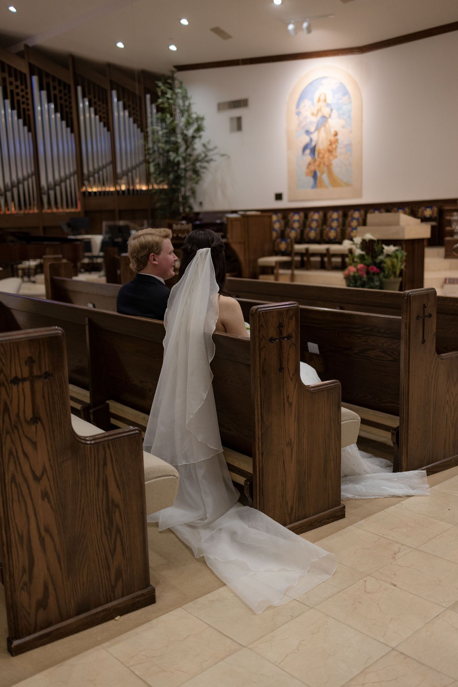 This beautiful bride Madilyn at her Catholic wedding in Amarillo Texas.
