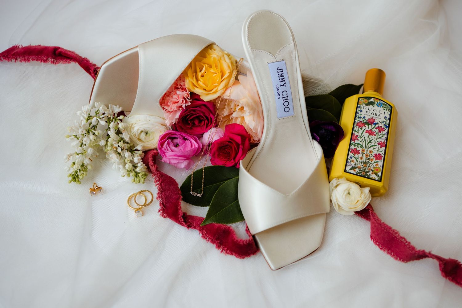 Key wedding details in a flat lay. Adelphos Cellars in Lubbock, Texas