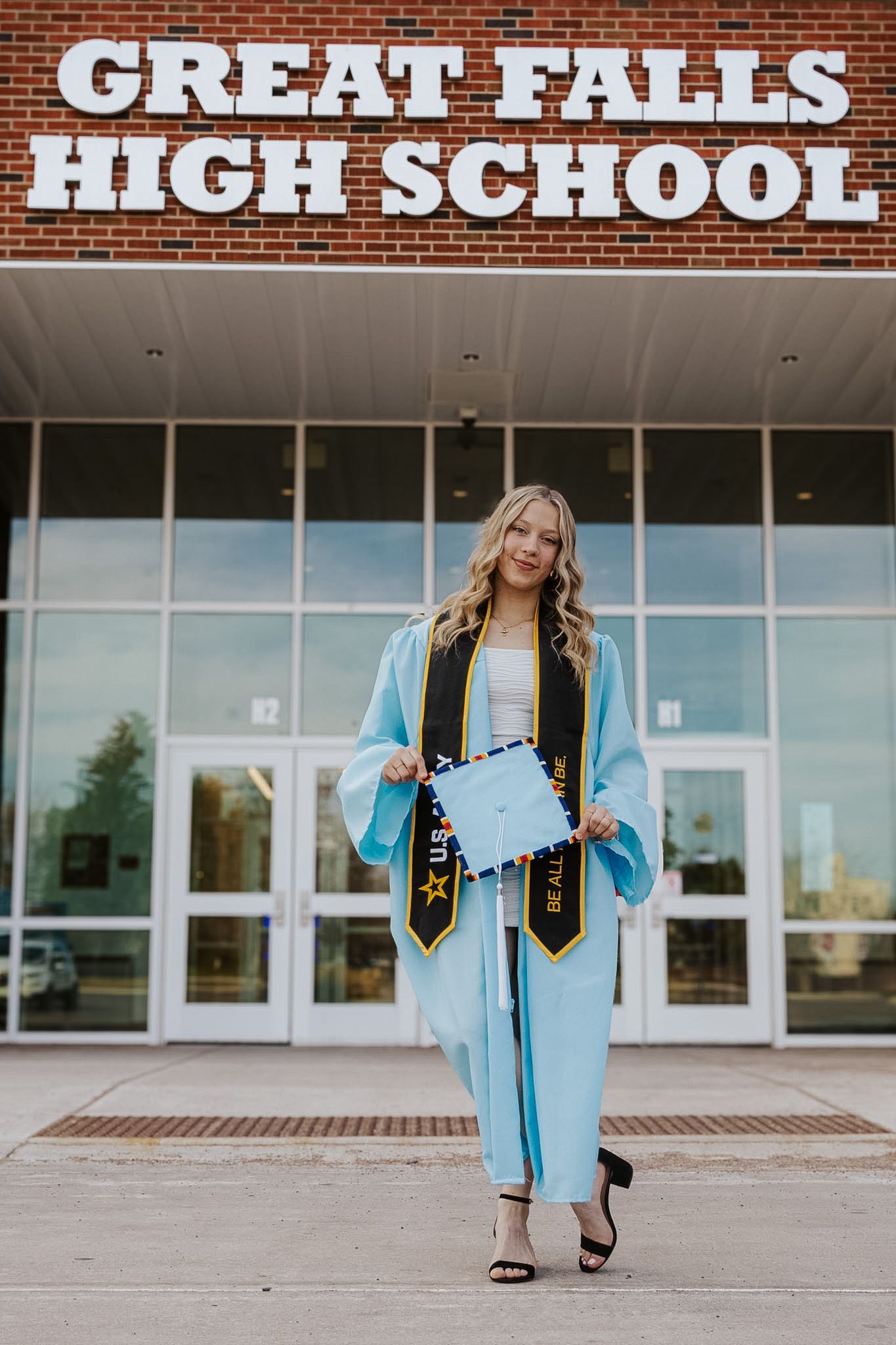 Great Falls High School Cap and Gown Senior Photography Session