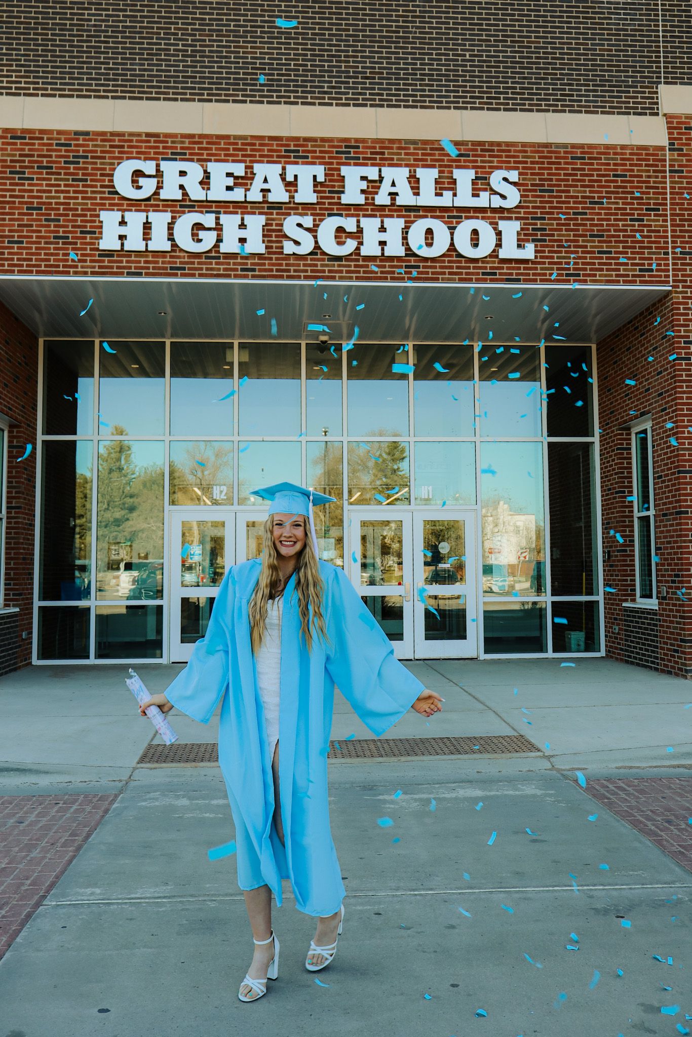 Great Falls High School Cap and Gown Senior Photography Session