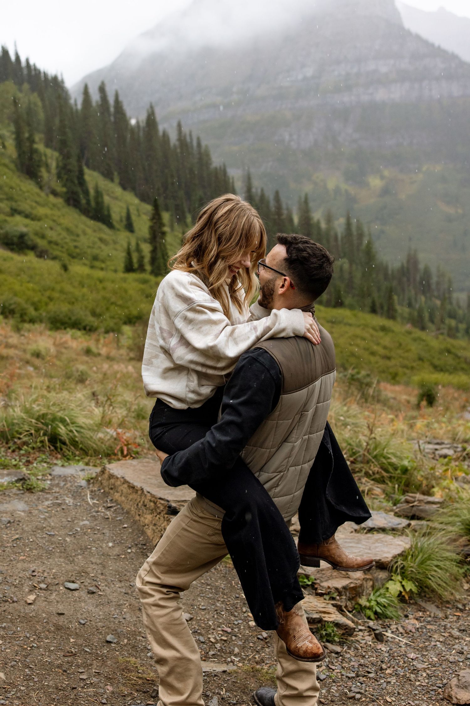A summer photo taken by a Montana Wedding Photographer at Big Bend in Glacier National Park.