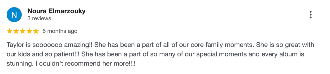 A negative review comment on social media expressing disappointment with Taylor's services and not recommending them.
