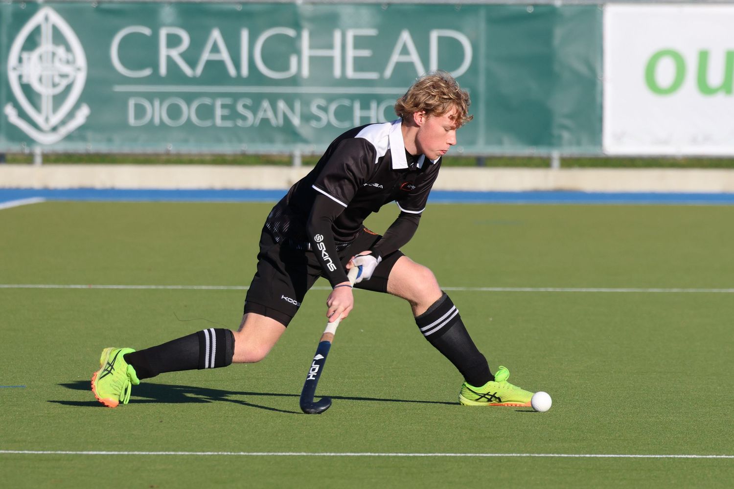 Hawke's Bay U18 Hockey Player about to slap the ball in 
2025.