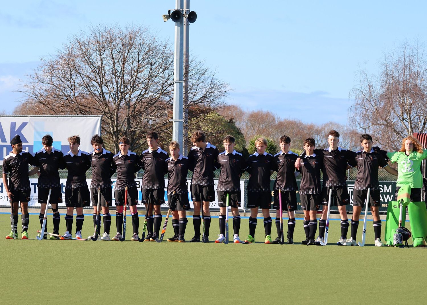 Hawke's Bay U18 team line up in 
2025.