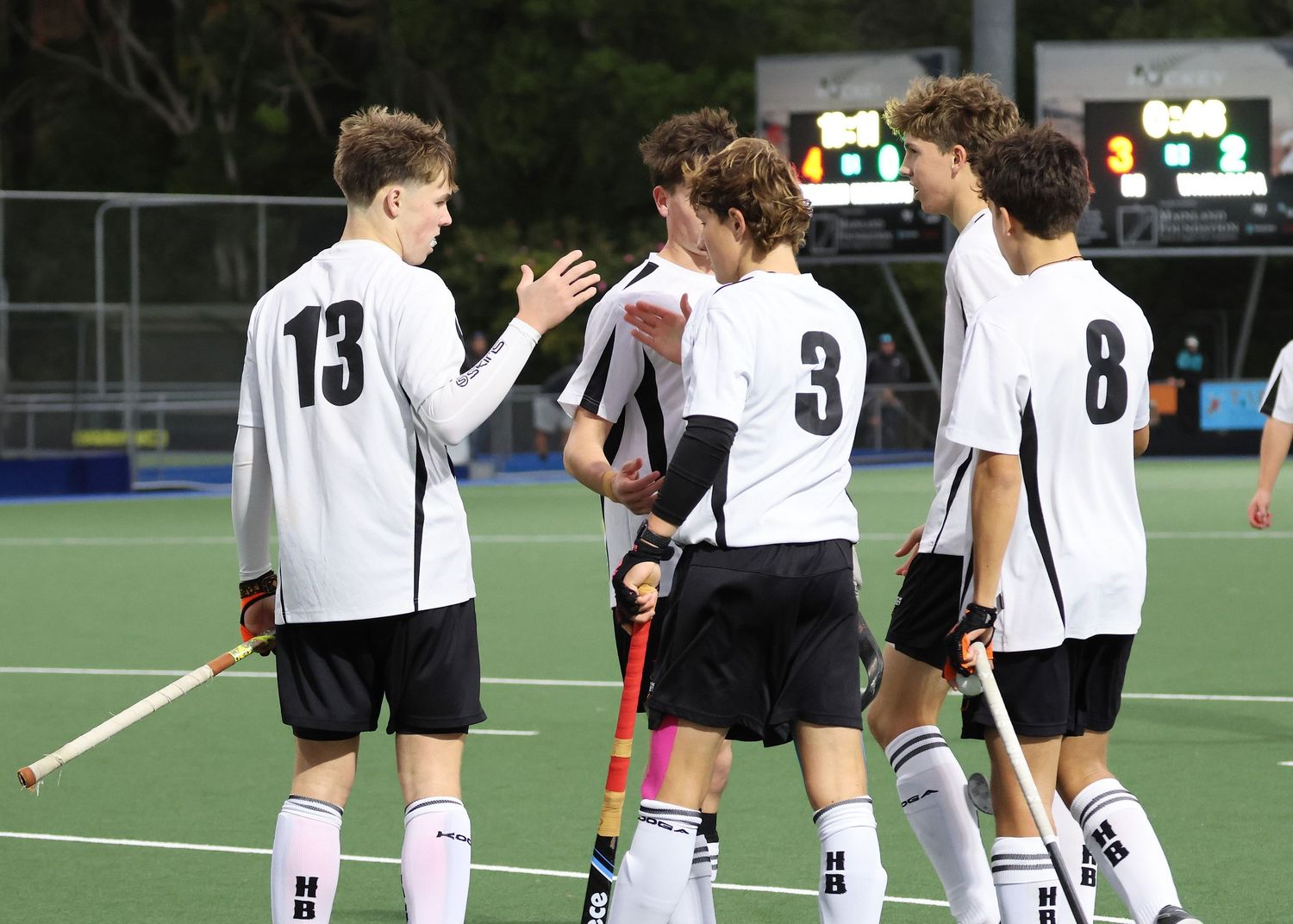 Hawke's Bay U18 team 2025 celebrates a goal.
