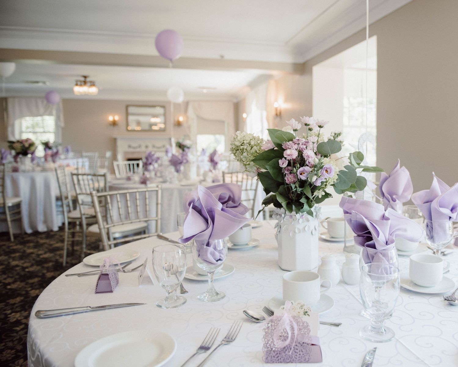 The wedding reception room at Paletta Mansion