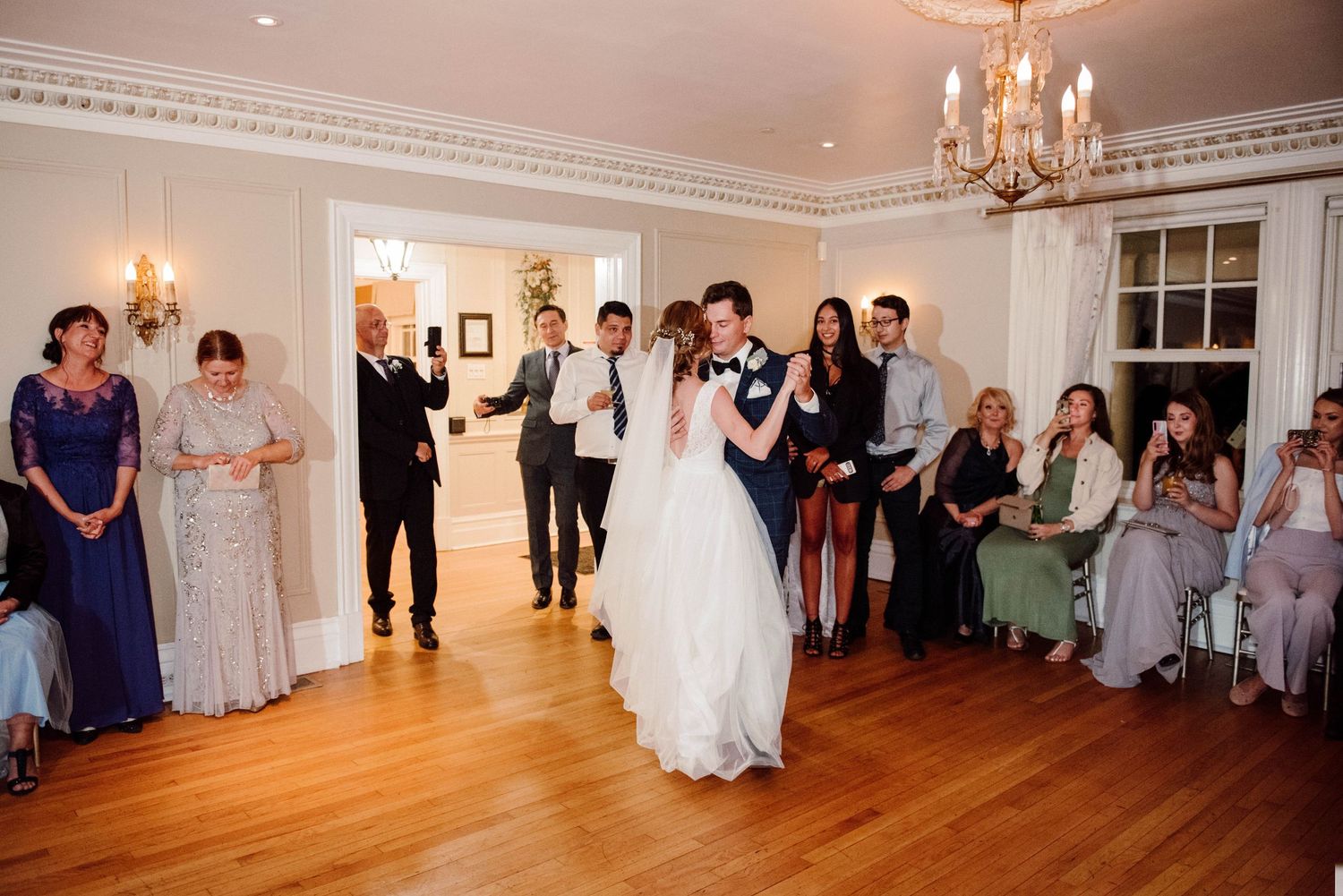 A bride and grooms first dance at Paletta Mansion