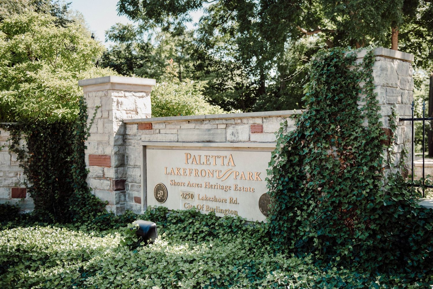 The sign for the Paletta Mansion in Burlington Ontario