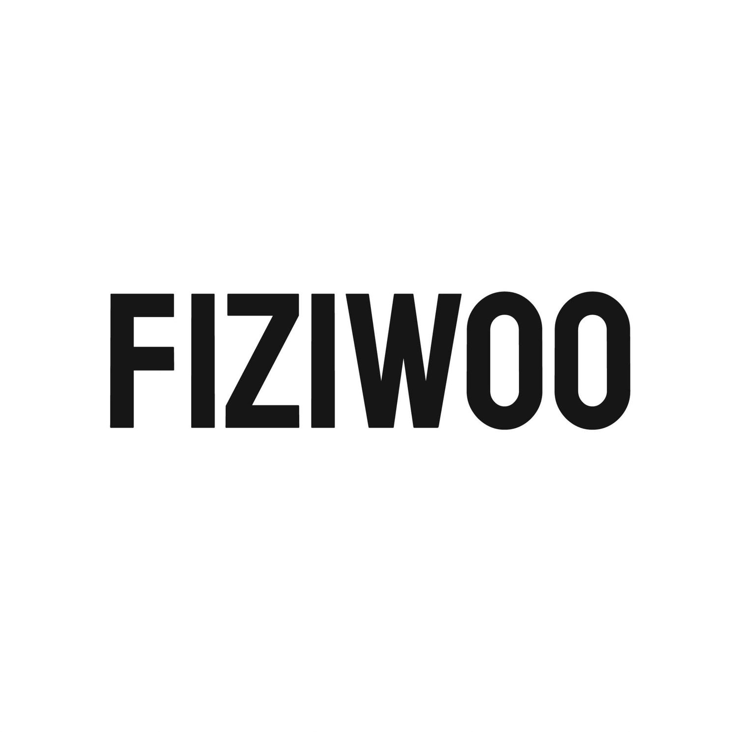 Bold black FIZIWOO logo text on a clean white background, representing a modern minimalist brand identity.