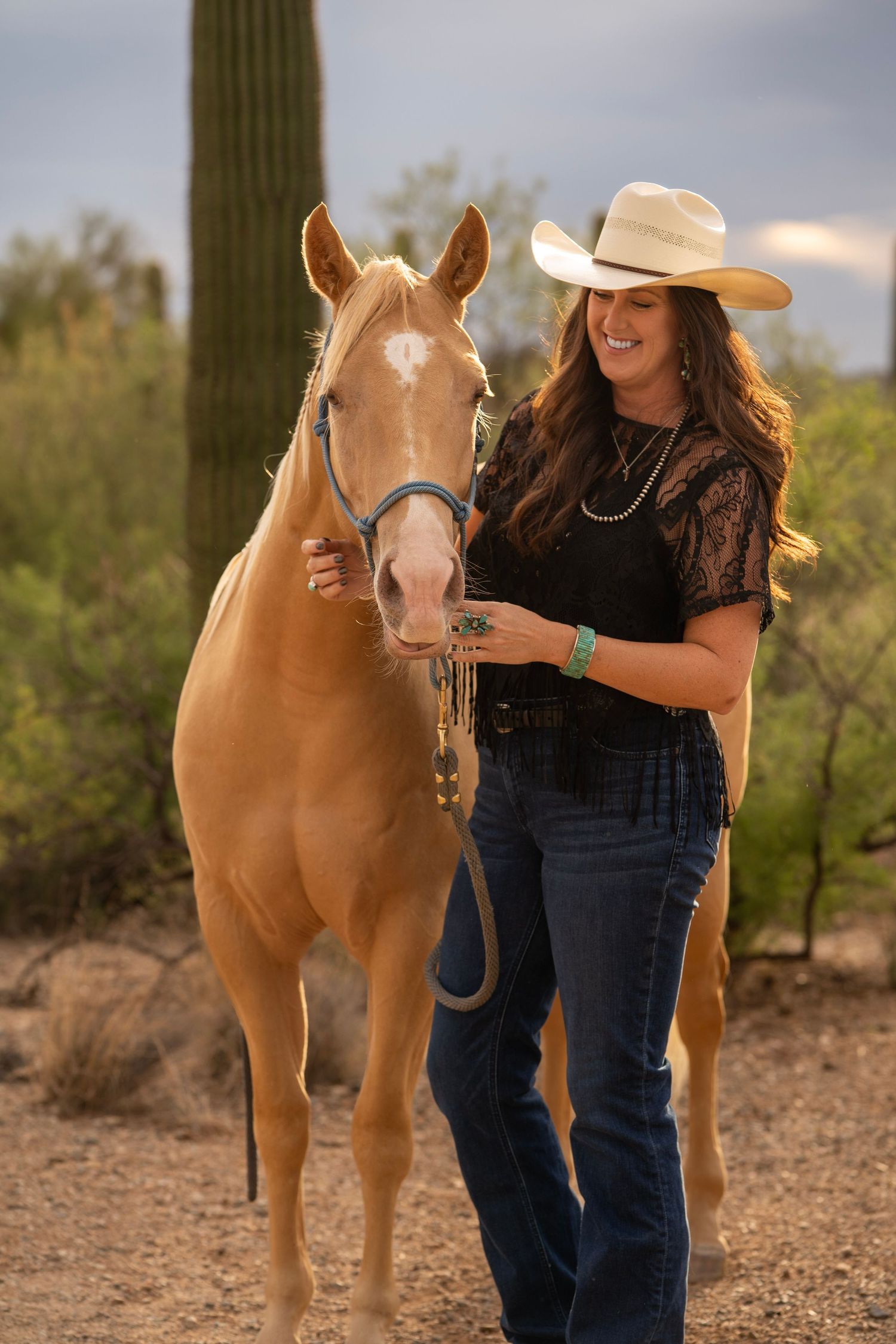 Cowgirl in desert