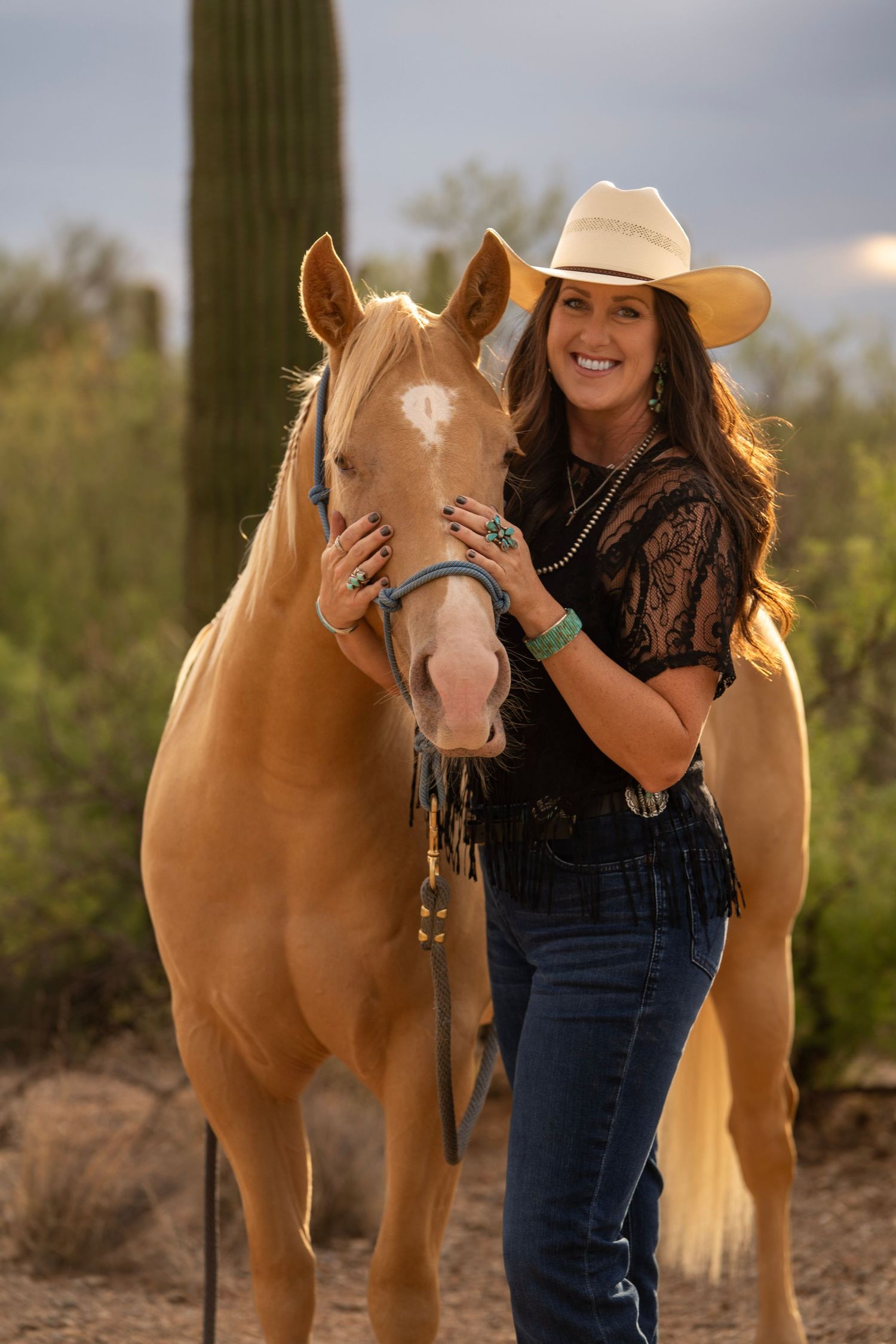 Cowgirl in desert