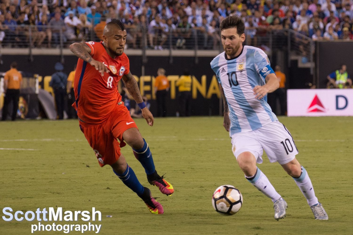 Lionel Messi in action