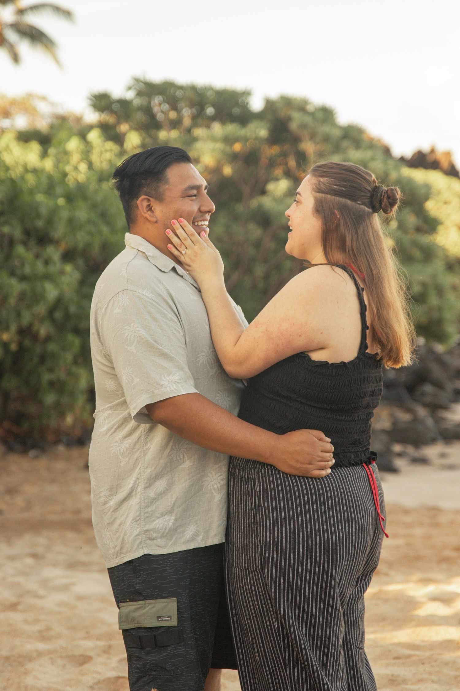 engagement session on a beach in maui