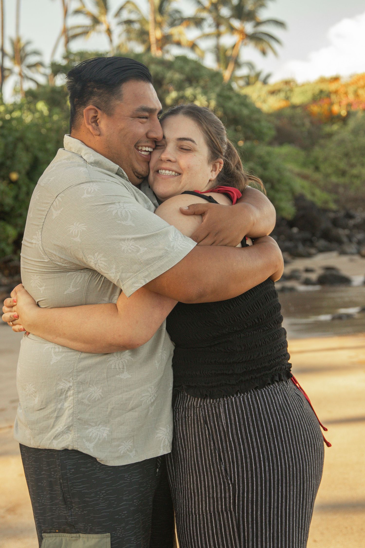 engagement session on a beach in maui