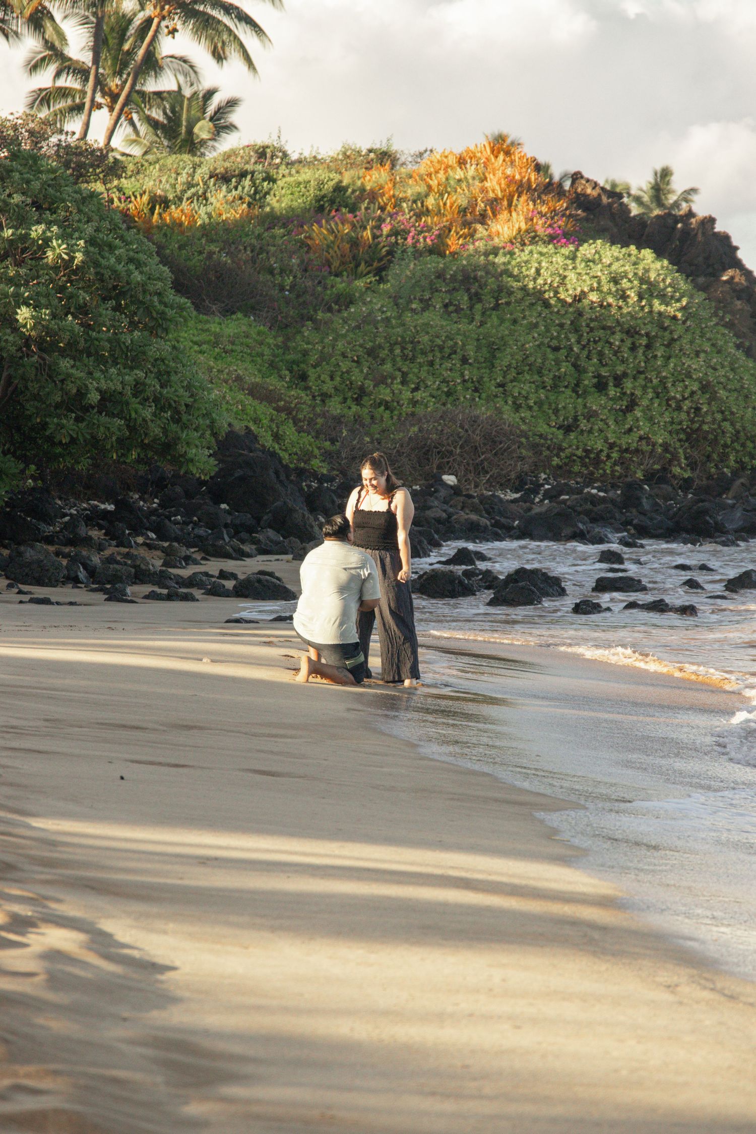 engagement session on a beach in maui