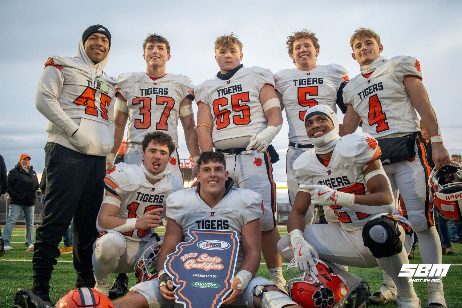 Byron players posing for a photo after humiliating Richmond-Burton on Sat. Nov 21, 2025.