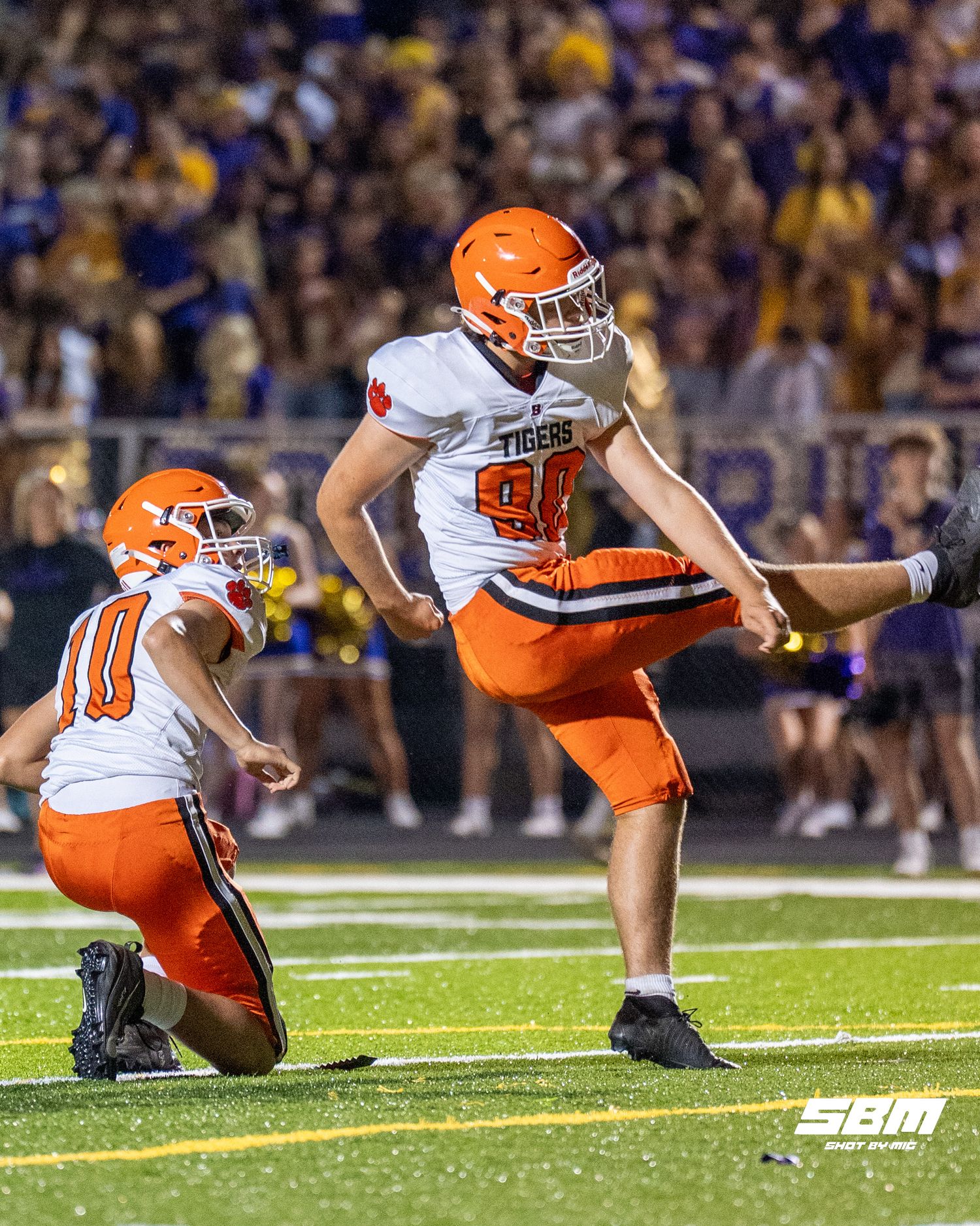 Byron's David Cunningham makes the extra point during their scrimmage over Hononegah (Rockton)
