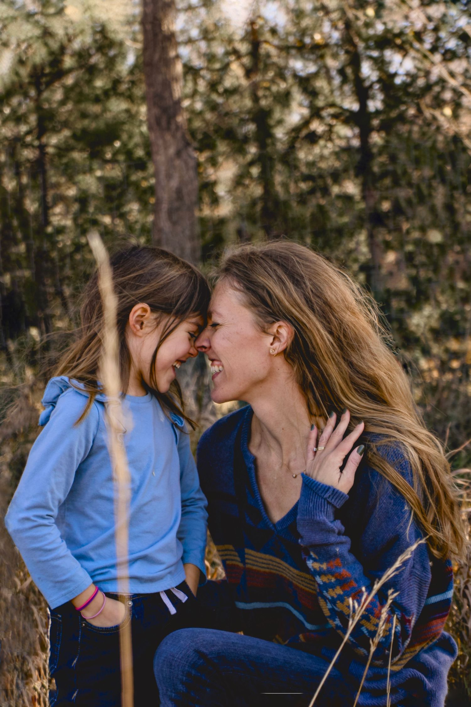 A portrait of a mother and daughter. Proof of mom picture. Taken outdoors in fall/autumn in Fort Collins, Colorado.