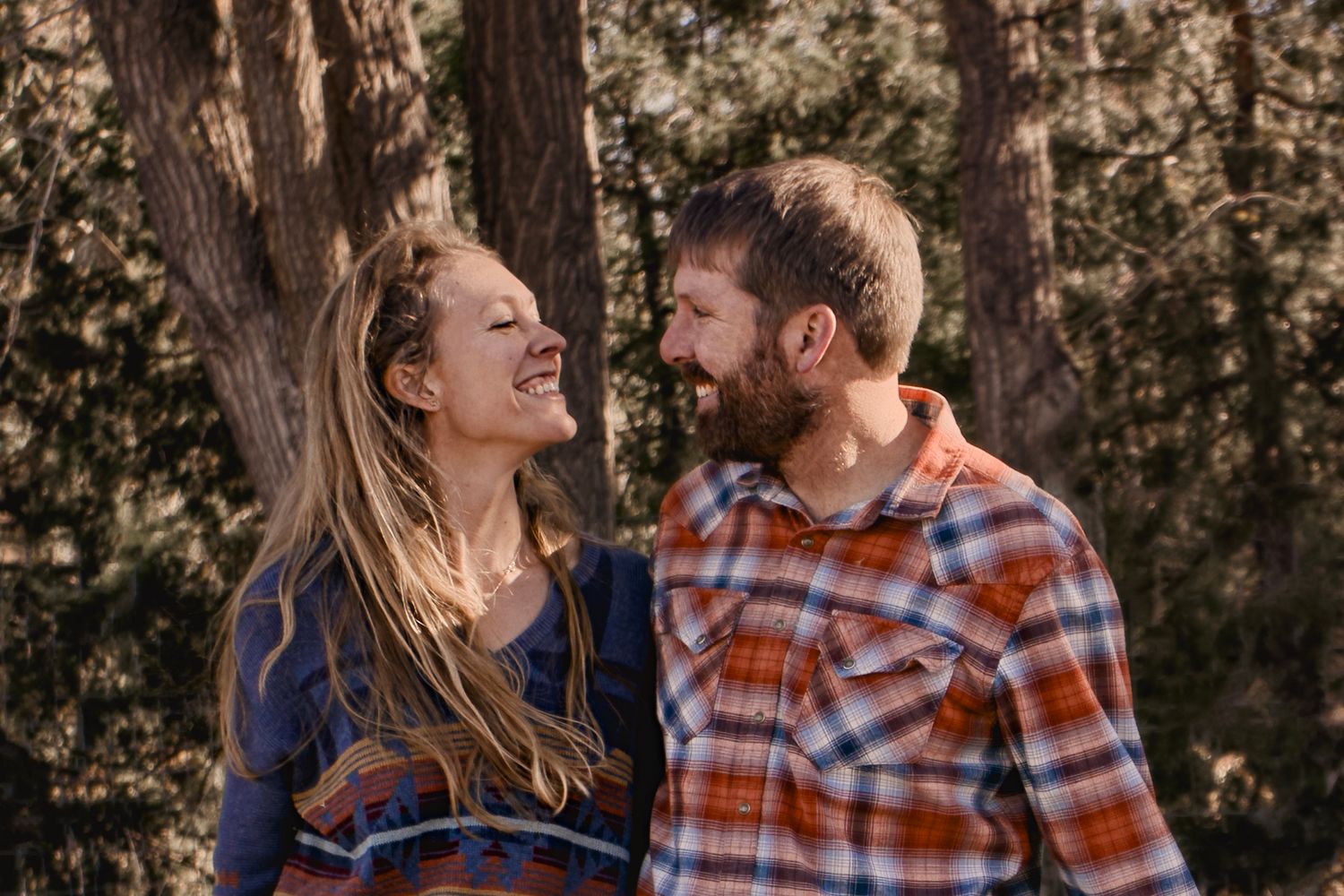 A portrait of a couple. Taken outdoors in fall/autumn in Fort Collins, Colorado.